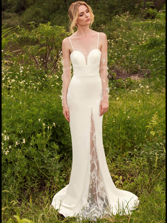 Sheath Bridal Gown by Chic Nostalgia Romy 101500171 Sheath Bridal Gown by Chic Nostalgia Romy 101500171