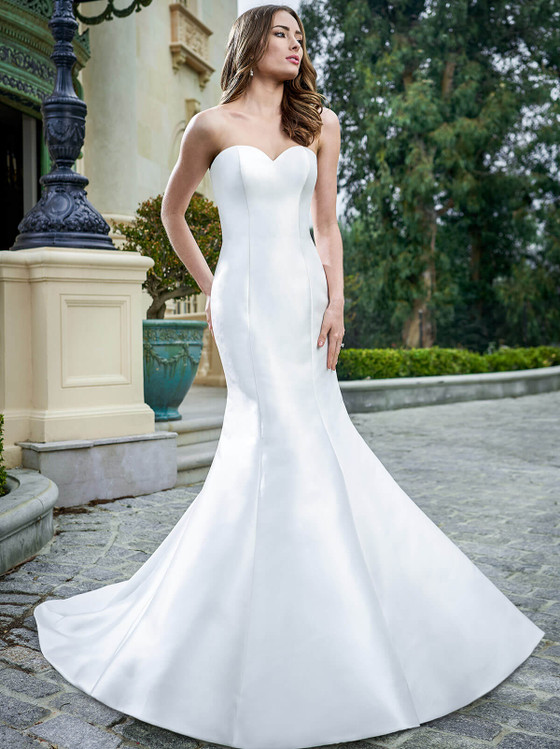 Front view Jasmine Bridal F221054 sweetheart Mikado wedding dress