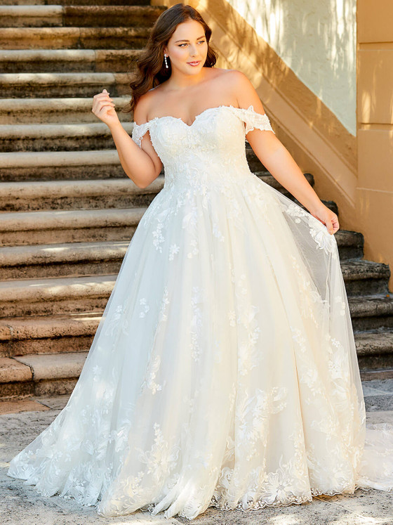 Off The Shoulder Plus Size Wedding Gown Christina Wu 29387 Off The Shoulder Plus Size Wedding Gown Christina Wu 29387