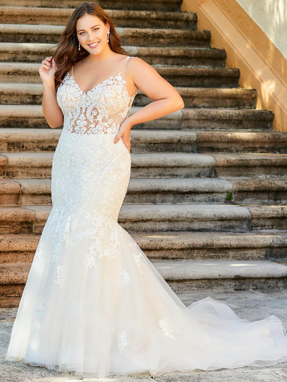 Mermaid Plus Size Wedding Gown Christina Wu 29389 Mermaid Plus Size Wedding Gown Christina Wu 29389