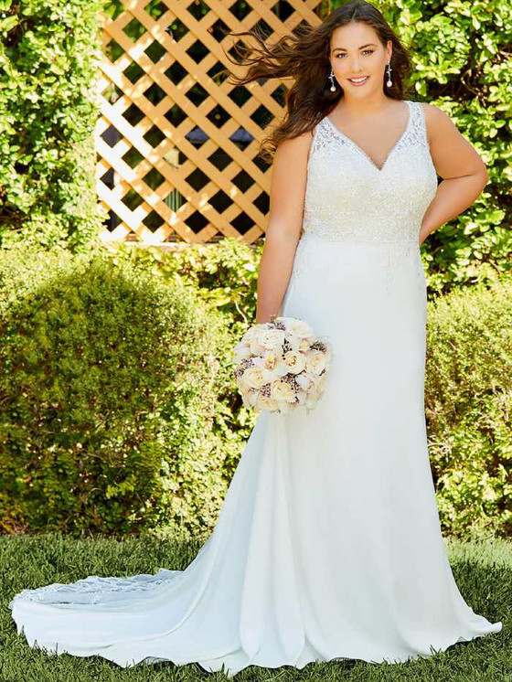 V-neck Plus Size Wedding Gown Christina Wu 29390 V-neck Plus Size Wedding Gown Christina Wu 29390