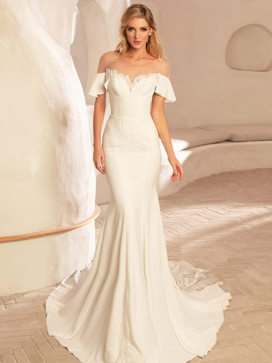 Off The Shoulder Chic Nostalgia Wedding Dress Skuld Off The Shoulder Chic Nostalgia Wedding Dress Skuld