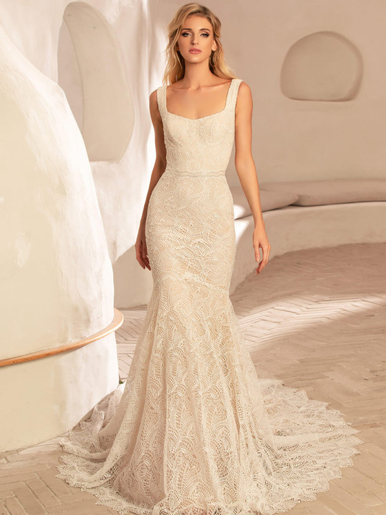 Mermaid Chic Nostalgia Wedding Dress Gevjon Mermaid Chic Nostalgia Wedding Dress Gevjon