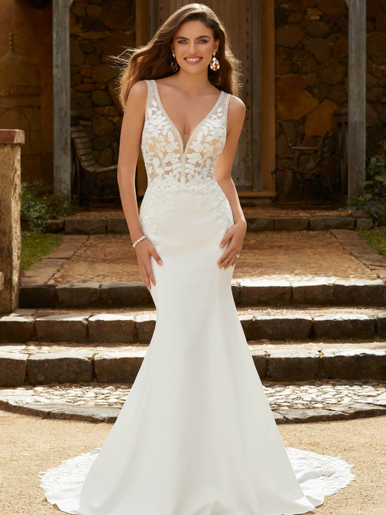 Plunging V-neckline Sophia Tolli Bridal Gown Maren Y12240 Plunging V-neckline Sophia Tolli Bridal Gown Maren Y12240