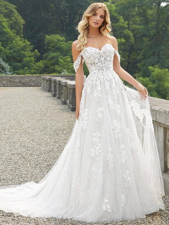 Front view Morilee Divina 2406 3D floral wedding dress