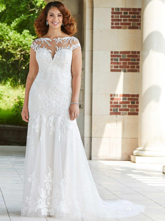 Illusion Neckline Plus Size Julietta Wedding Gown Ellery 3348 Illusion Neckline Plus Size Julietta Wedding Gown Ellery 3348