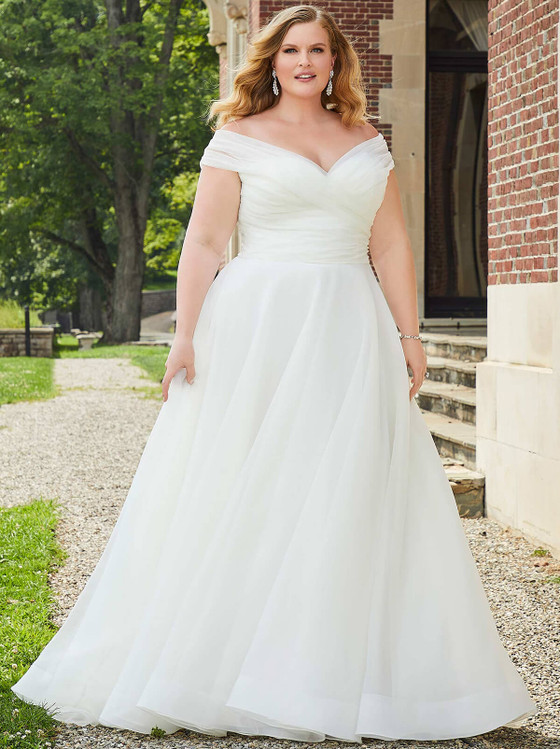 Off The Shoulder Plus Size Julietta Wedding Gown Evette 3350 Off The Shoulder Plus Size Julietta Wedding Gown Evette 3350