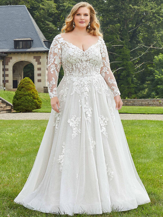 A-line Plus Size Julietta Wedding Gown Emberly 3354 A-line Plus Size Julietta Wedding Gown Emberly 3354