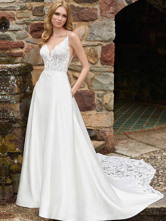 A-line Blu Bridal by Morilee Wedding Gown Darcy 5945 A-line Blu Bridal by Morilee Wedding Gown Darcy 5945