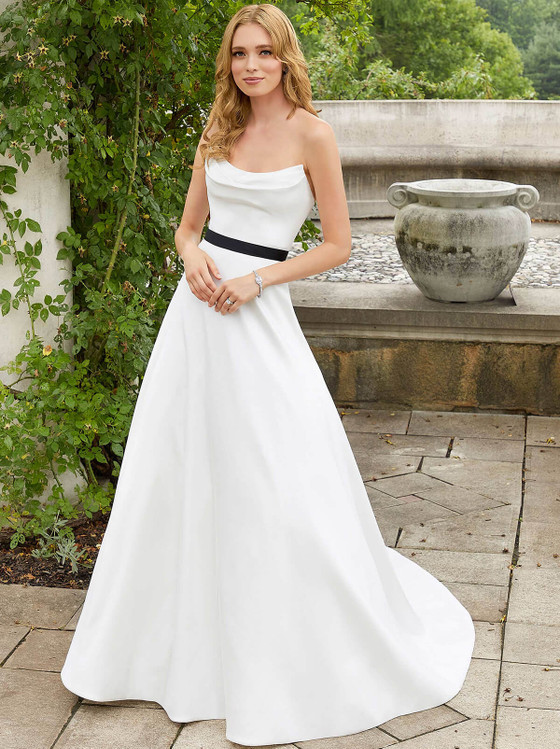 Cowl Neckline Blu Bridal by Morilee Wedding Gown Delaney 5950 Cowl Neckline Blu Bridal by Morilee Wedding Gown Delaney 5950