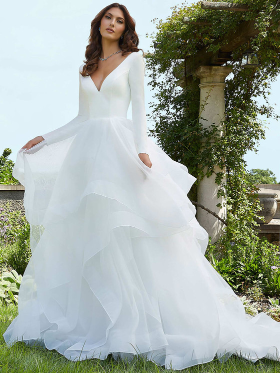 Long Sleeves Blu Bridal by Morilee Wedding Gown Donna 5955 Long Sleeves Blu Bridal by Morilee Wedding Gown Donna 5955