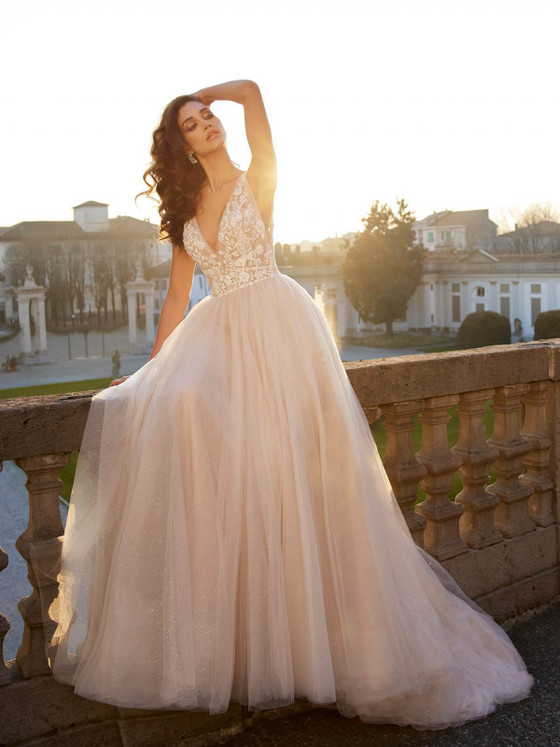 open lace back dress Randy Fenoli Della main image 0
