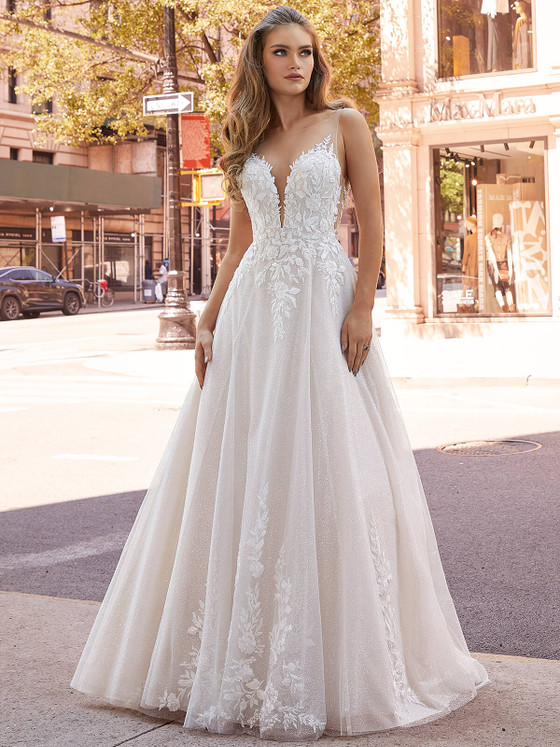 Glittery A-line Morilee Bridal Dress Jenny 2516 Glittery A-line Morilee Bridal Dress Jenny 2516