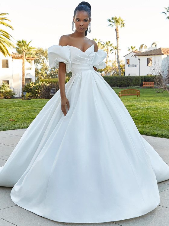 Pleated A-Line Morilee Wedding Gown Martina 2540 Pleated A-Line Morilee Wedding Gown Martina 2540