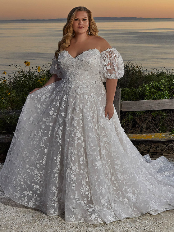 Pearl Beaded Plus Size Bridal Dress Laura 3400 Pearl Beaded Plus Size Bridal Dress Laura 3400