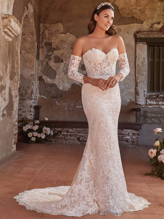 Sequin Lace Appliquéd Casablanca Bridal Dress 2474 Magnolia Sequin Lace Appliquéd Casablanca Bridal Dress 2474 Magnolia