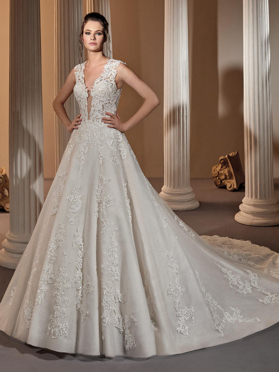 Plunging Neckline Demetrios Wedding Gown 1155 Plunging Neckline Demetrios Wedding Gown 1155