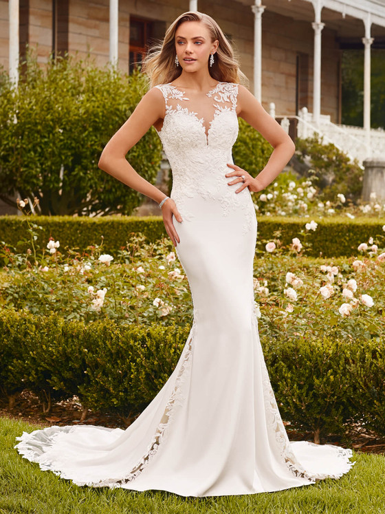 Illusion Neckline Sophia Tolli Bridal Dress Capri Y22266 Illusion Neckline Sophia Tolli Bridal Dress Capri Y22266