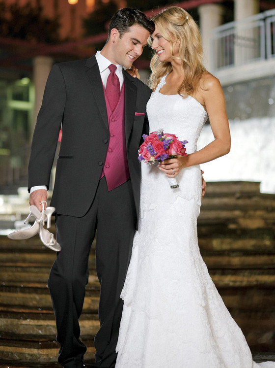 Black wedding tuxedo 31.5" jacket length modern fit Black wedding tuxedo 31.5" jacket length modern fit