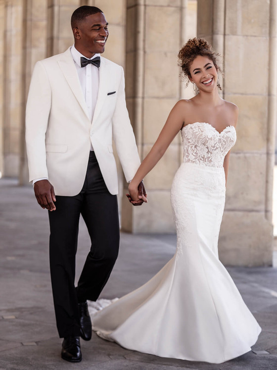 Lace Mikado Allure Bridals Wedding Dress A1110 Lace Mikado Allure Bridals Wedding Dress A1110