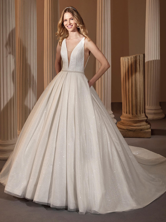 Plunging V-neckline Demetrios Wedding Gown 1163 Plunging V-neckline Demetrios Wedding Gown 1163