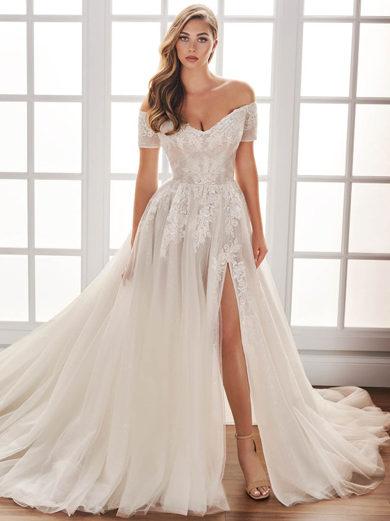 A-Line Hi-Slit Martin Thornburg Bridal Dress Alesea MT1412 A-Line Hi-Slit Martin Thornburg Bridal Dress Alesea MT1412