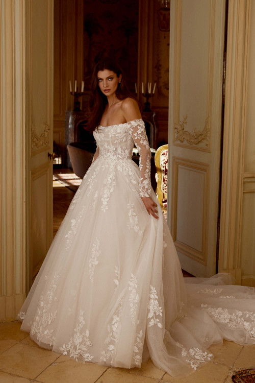 Timeless Ballgown with Lace Sleeves 88415 Timeless Ballgown with Lace Sleeves 88415