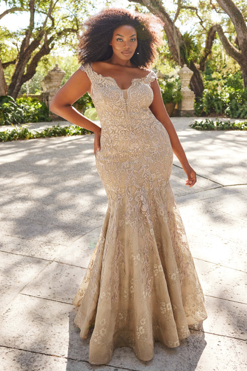 Plus Size Champagne Front Ivonne D 122D66 Plus Size Champagne Front Ivonne D 122D66