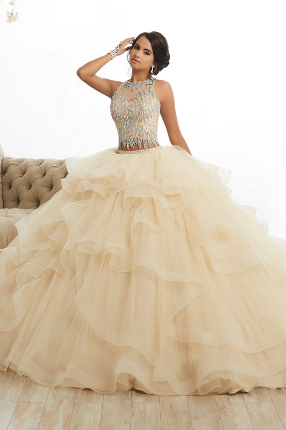 26882 Mahogany House of Wu Quinceanera Collection Two-Piece Ball Gown