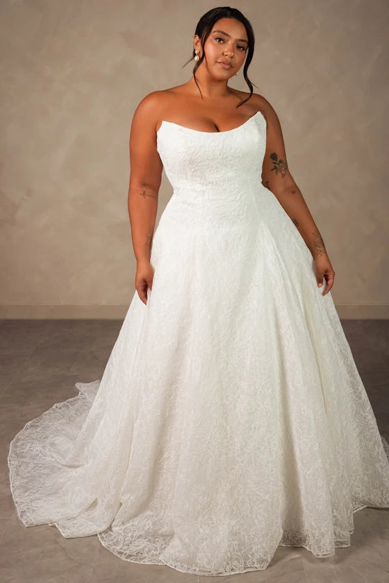 Essense of Australia D4543 Plus Size Wedding Gown