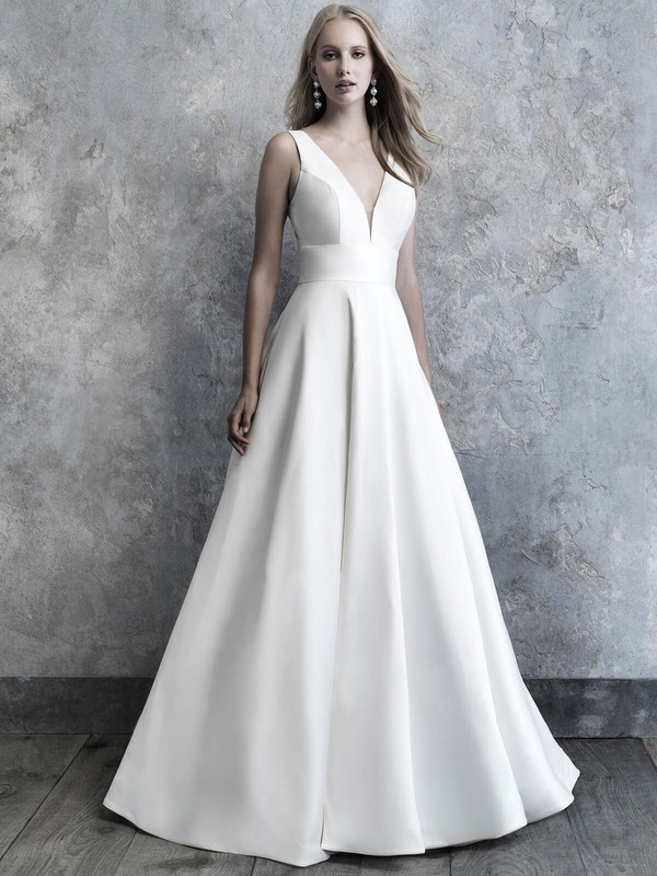 Plunging V-neckline wedding gown Madison James MJ501