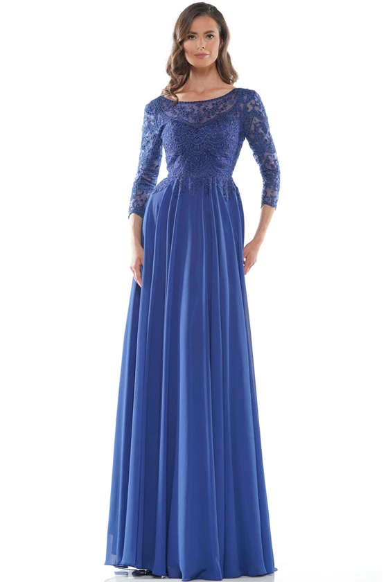 Front view Marsoni M238SL indigo blue mother of the groom dress