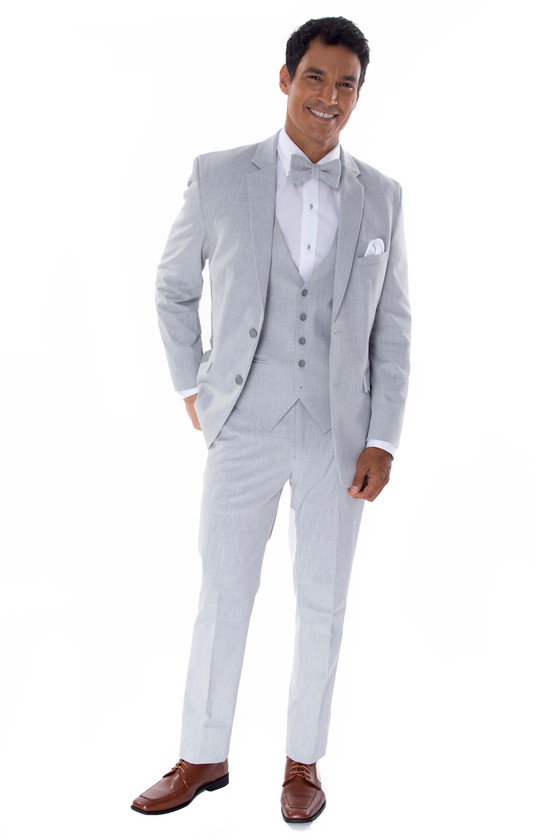 platinum grey slim fit suit