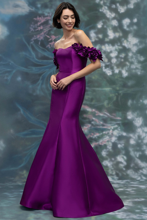MGNY 2070019 Wisteria Mikado Mothers Gown Front View