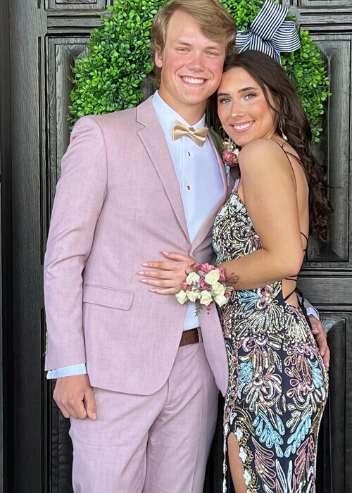 Happy prom customer