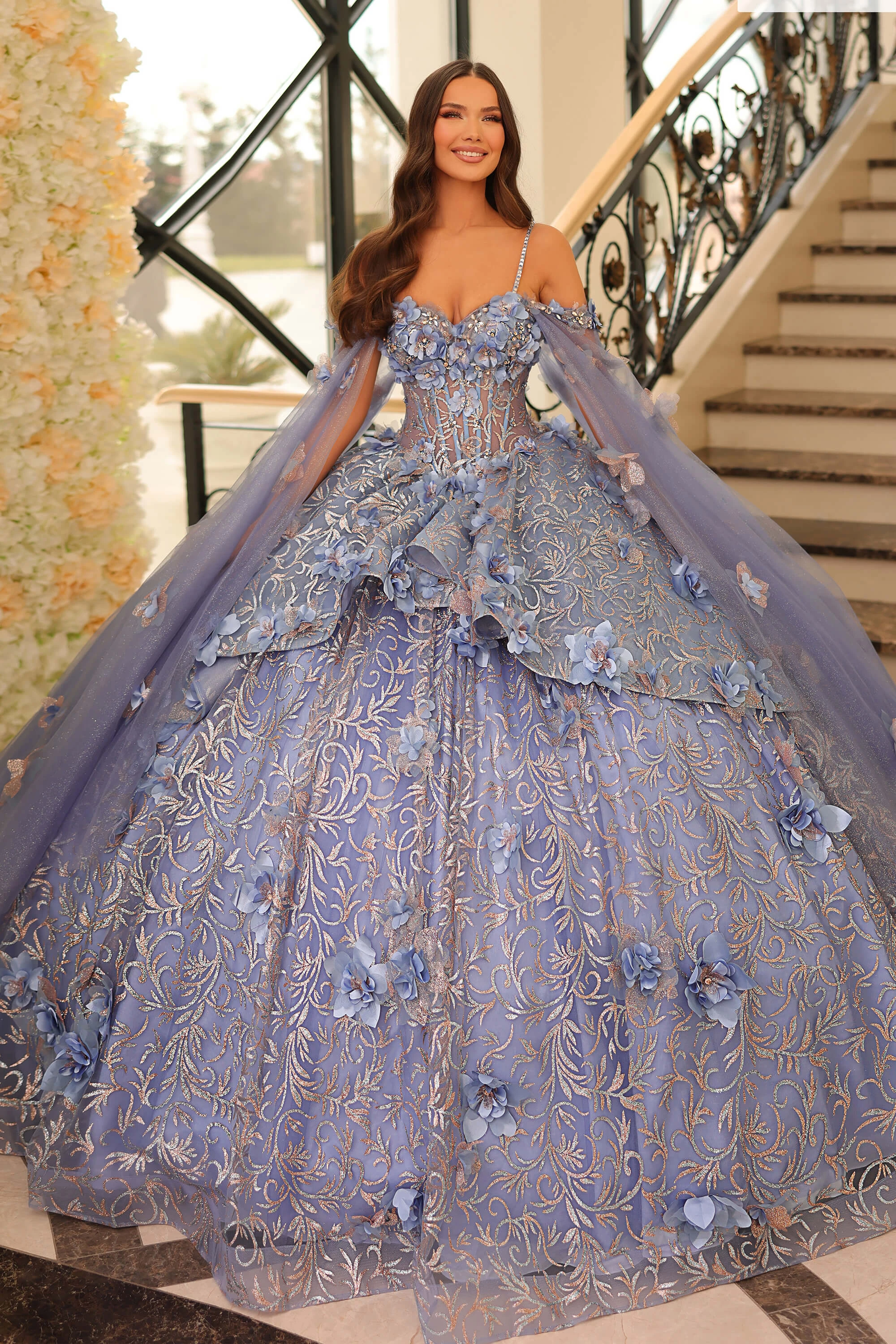 blue and silver quinceanera dresses Amarra 54216 Dress 50% Off this gown captures the dress long sleeve shirts Diane von Furstenberg Dress Train Length:100cm