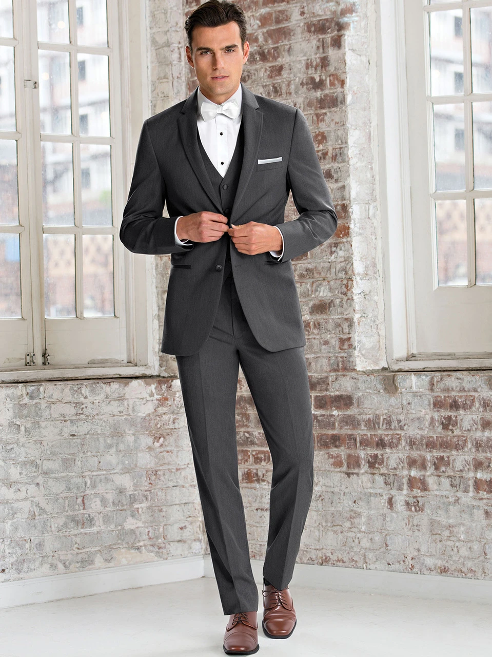 Steel Grey Ultra Slim Suit by Michael Kors| Dimitra Designs SC