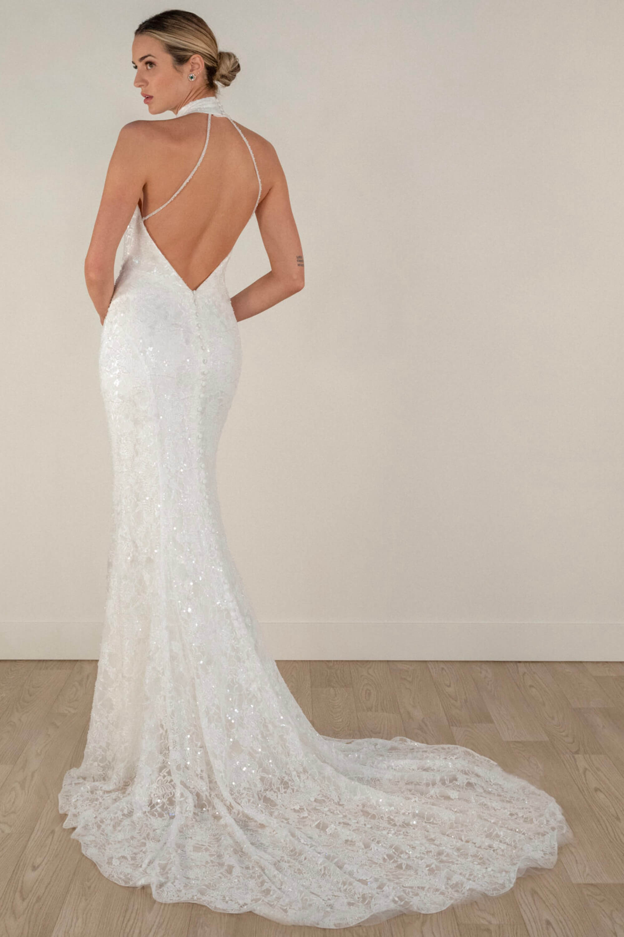stella york halter wedding dress 7954 Sexy neck Dress| Dimitra Designs silk halter neck wedding dress
