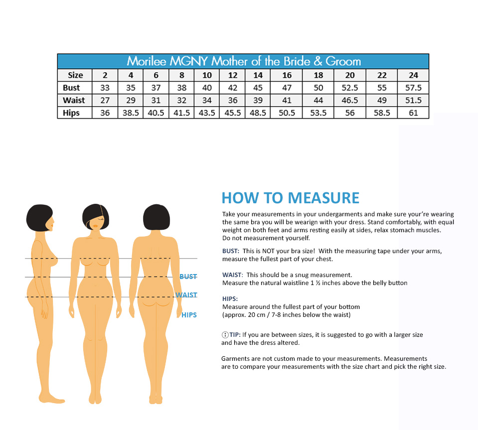 Mori Lee Dress Size Chart