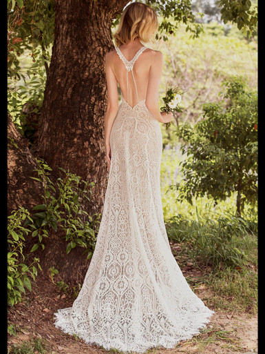 Revealing Back Chic Nostalgia Dahlia Wedding Gown - DimitraDesigns.com