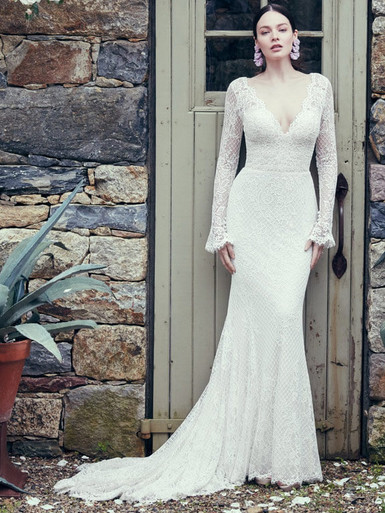 Allover Lace Maggie Sottero Antonia Wedding Gown - DimitraDesigns.com