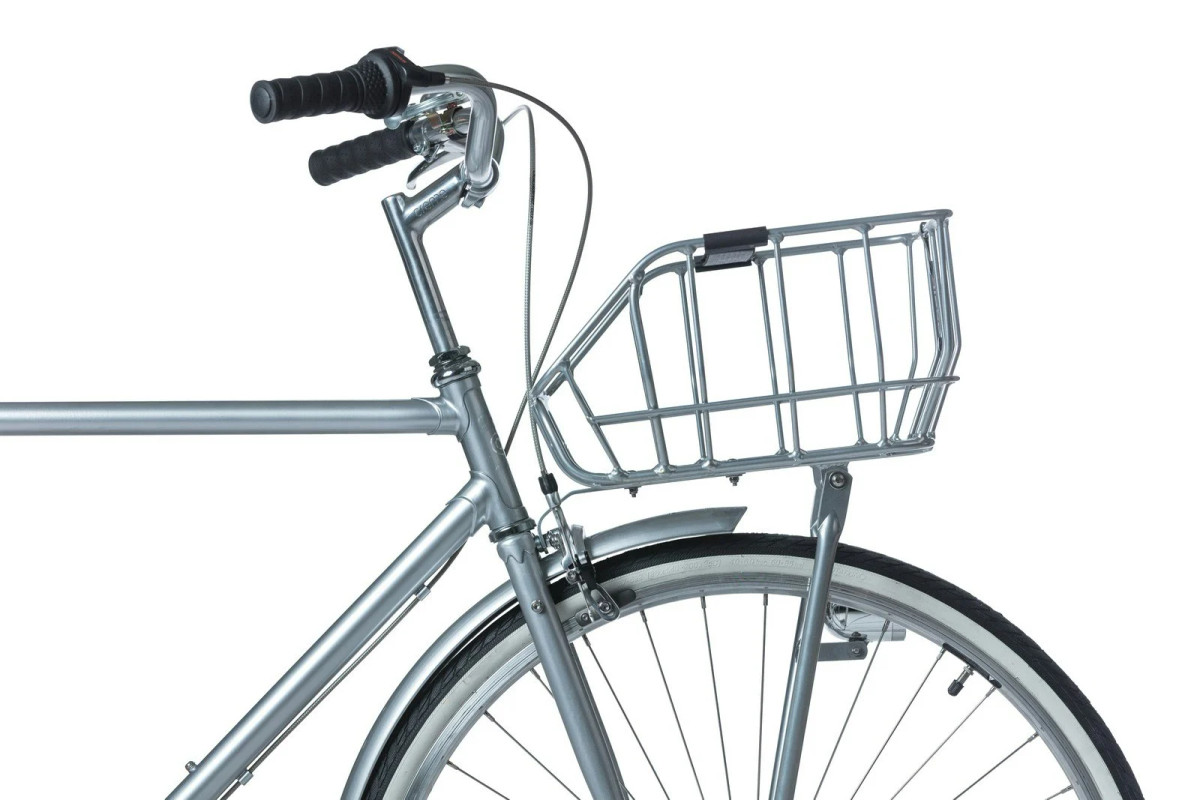 Basil Portland Front basket 自転車 前カゴ クローム Portland Bicycle Front Basket 25 Litres Chrome - Basil Australia