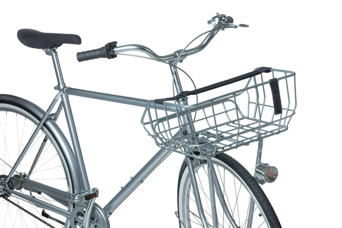 Basil Portland Front basket 自転車 前カゴ クローム Portland Bicycle Front Basket 25 Litres Chrome - Basil Australia