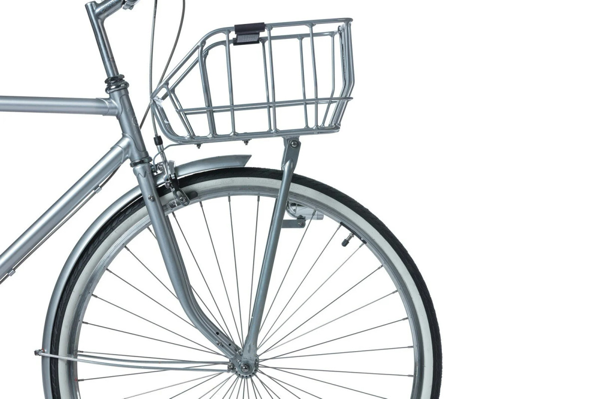 Basil Portland Front basket 自転車 前カゴ クローム Portland Bicycle Front Basket 25 Litres Chrome - Basil Australia