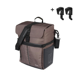 Move Commuter Bicycle Bag MIK Hooks 15L Brown