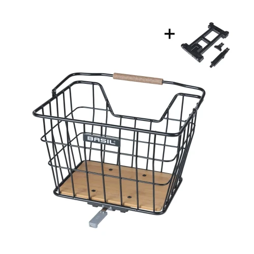 Nordland Bicycle Basket MIK 2.0 Black/Natural Brown 23L