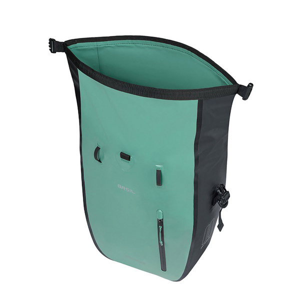 BASIL RIVO L SINGLE BAG TARPAULIN MIK 25-31L SILV GRN BLK