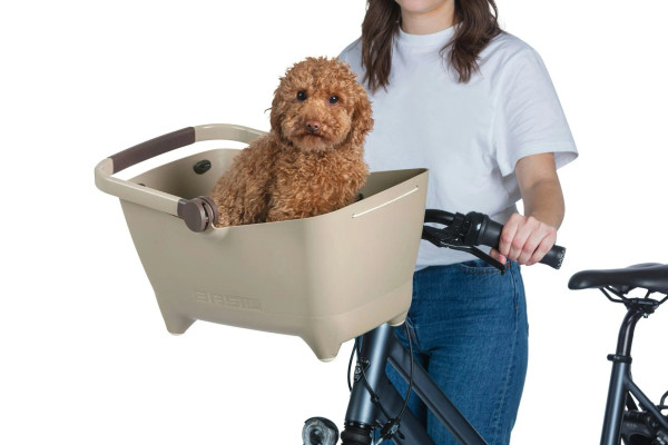 Buddy Pet Front Bike Basket KF Biscotti Brown 32L