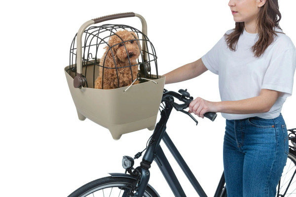 Buddy Pet Front Bike Basket KF Biscotti Brown 32L