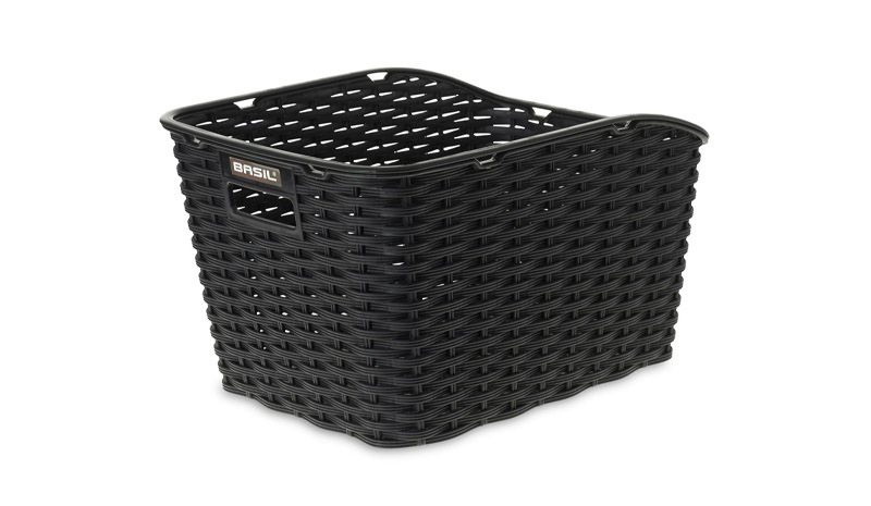 Basil Weave Synthetic Rear Basket – Black